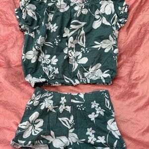 Carter's Green and White Floral Kids Matching Set